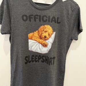 Port and Company Charcoal Gray "Official Sleepshirt" Dog Graphic Tee